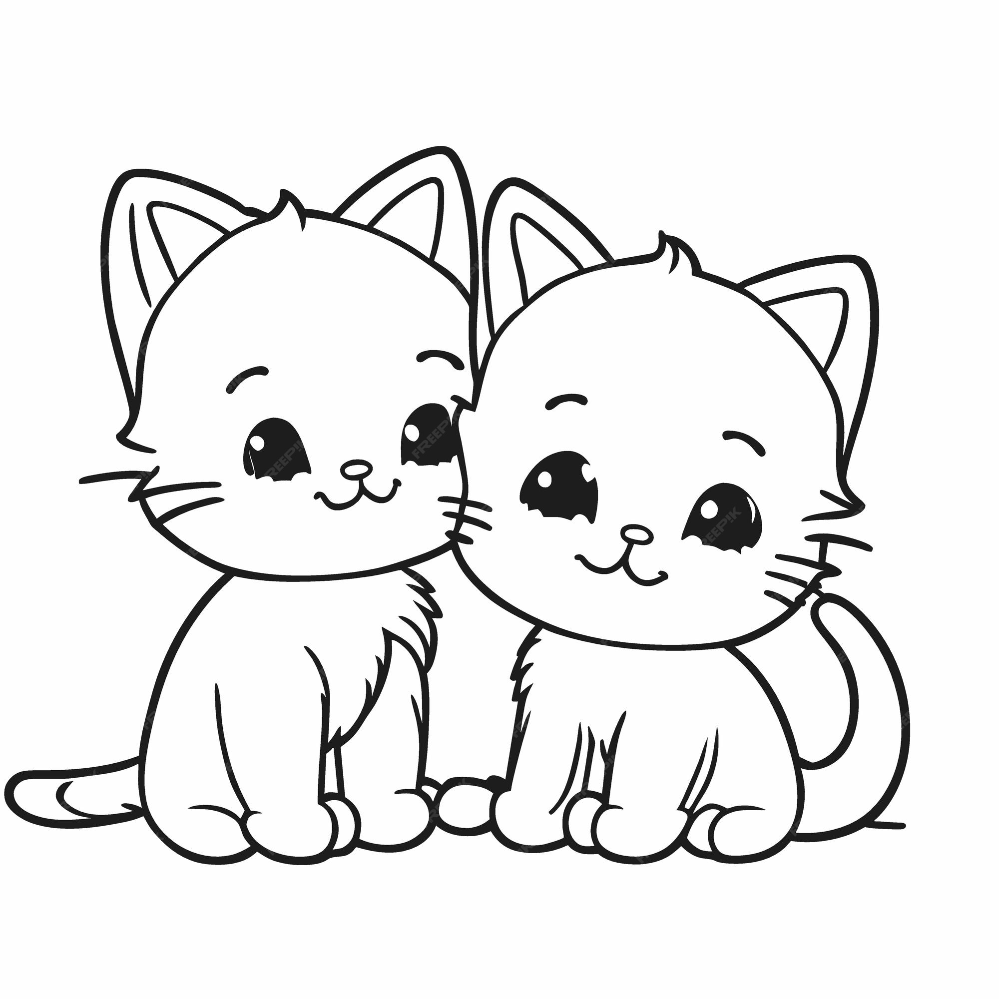 desenho para colorir de gatos e bebês 2032005 Vetor no Vecteezy