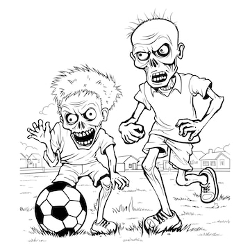 Desenho Para Colorir Com Menino Jogando Futebol Desenho Arte Linha  vetor(es) de stock de ©Sybirko 428463212