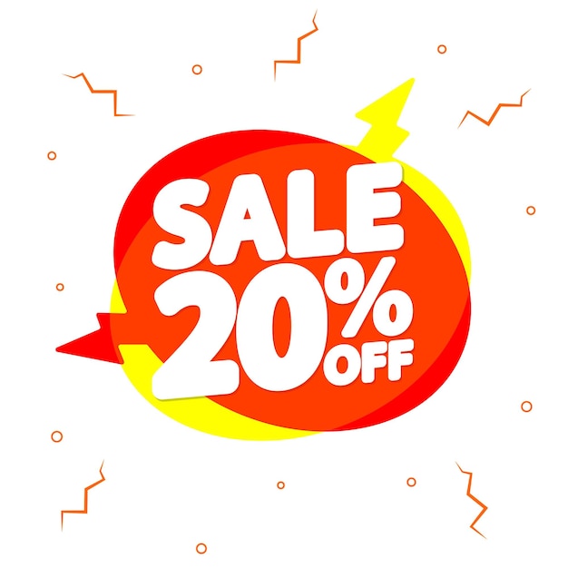 20 descontos em modelo de design de cartaz ou banner para ilustração vetorial de lojas e lojas on-line
