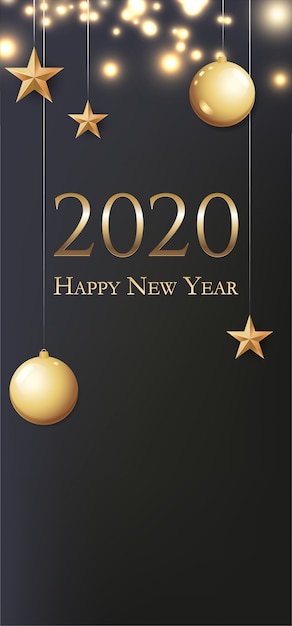 Vetor 2020 feliz ano novo banner