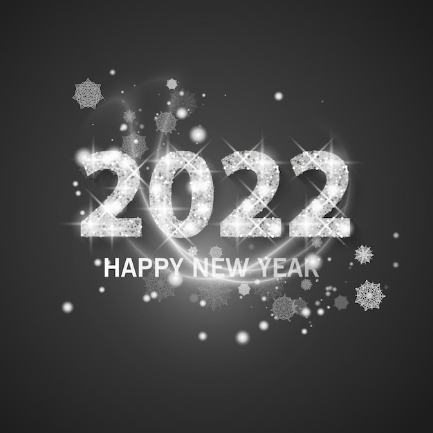 2022 banner de saudação de feliz ano novo de ano novo de 2022 com textura brilhante e glitter