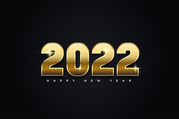 2022 feliz ano novo com números brilhantes