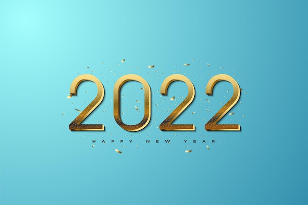 2022 feliz ano novo com uma pitada de glitter dourado bonito