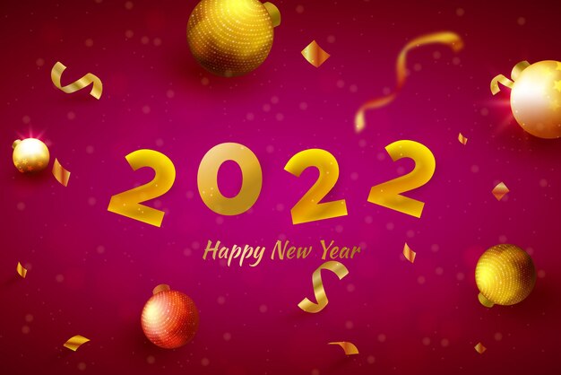 2022 feliz ano novo fundo colorido