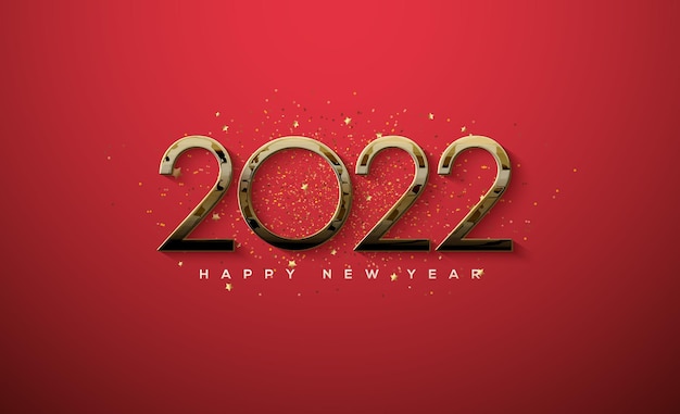 2022 feliz ano novo luxo glitter dourado
