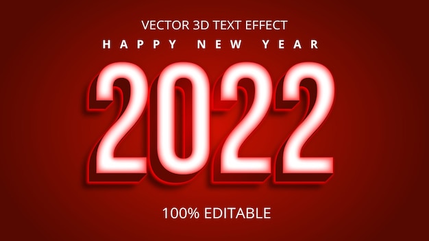 2022 texto 3d efeito design criativo