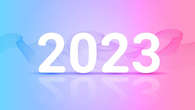 2023 em fundo gradiente