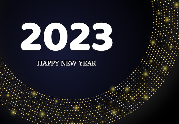 2023 feliz ano novo de padrão de brilho dourado
