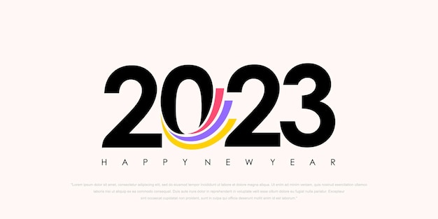 2023 feliz ano novo design de texto de logotipo 2023 ilustração em vetor modelo de design de número