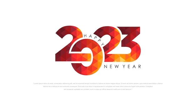 2023 feliz ano novo design de texto de logotipo 2023 ilustração em vetor modelo de design de número