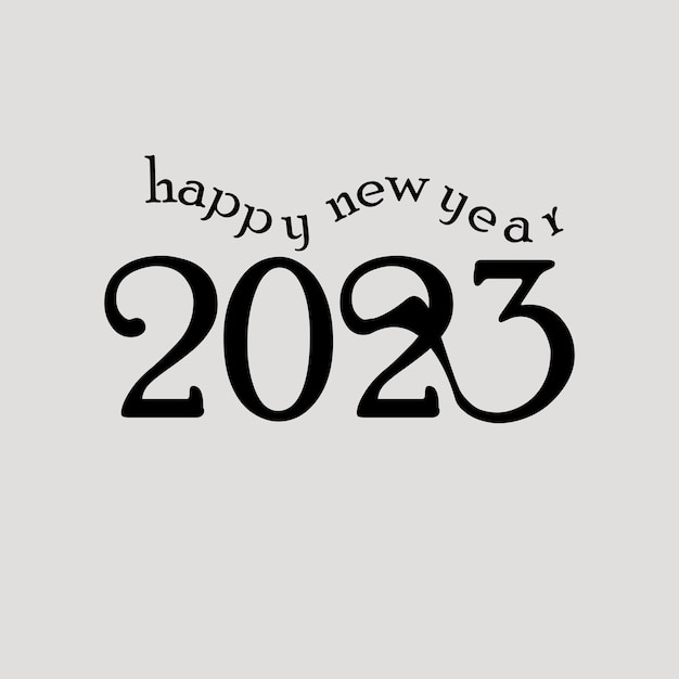 2023 feliz ano novo design de tipografia de texto. Ilustração vetorial de tipografia
