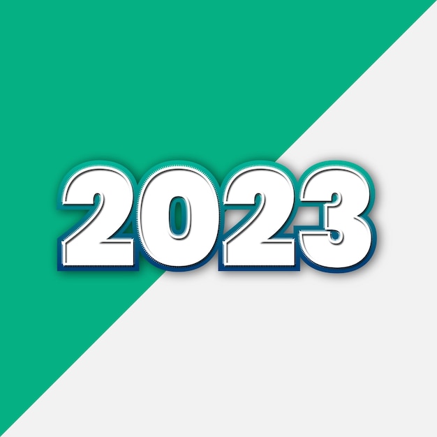 Vetor 2023 feliz ano novo efeito de texto editável em 3d