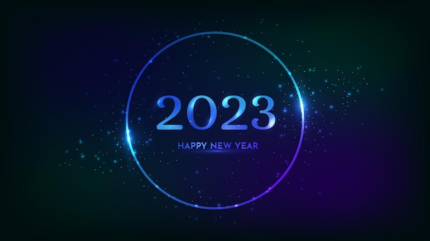 2023 feliz ano novo fundo neon