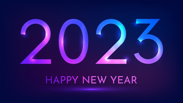 2023 feliz ano novo fundo neon