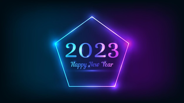 2023 feliz ano novo fundo neon