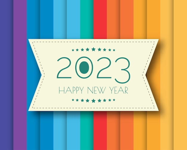 Vetor 2023 feliz ano novo números estilo minimalista vetor números lineares design de ilustração vetorial de cartões de saudação