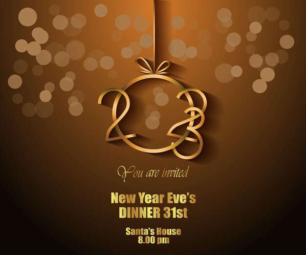 Vetor 2023 feliz ano novo para seus convites sazonais, cartazes festivos, cartões de saudação