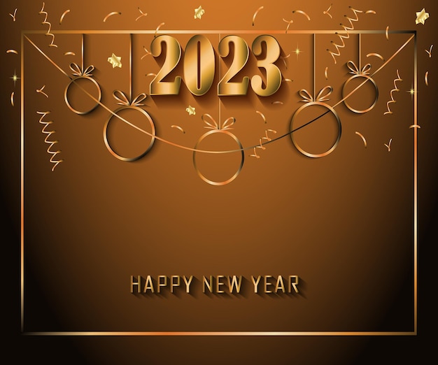 2023 feliz ano novo para seus convites sazonais, cartazes festivos, cartões de saudação