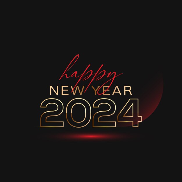 Vetor 2024 feliz ano novo design de fundo de celebração moderno