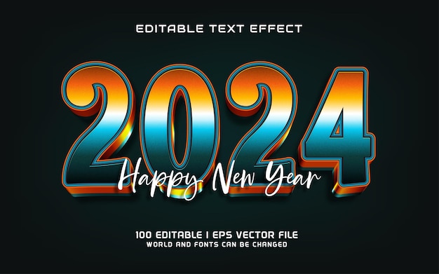 Vetor 2024 feliz ano novo estilo gráfico