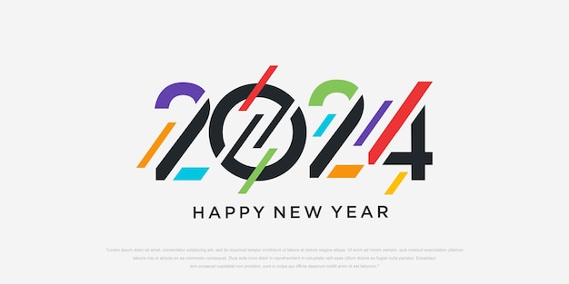 2024 feliz ano novo logotipo design de texto modelo de design de número 2024 ilustração vetorial