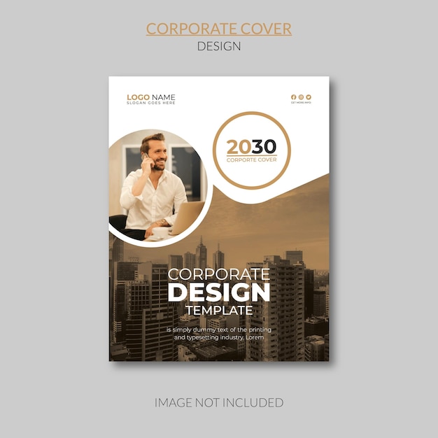 2030 novo modelo de design de capa de livro de panfleto de negócios corporativos únicos
