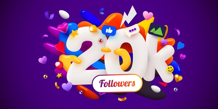 Vetor 20k ou 20000 seguidores obrigado rede social amigos seguidores usuário da web obrigado comemorar