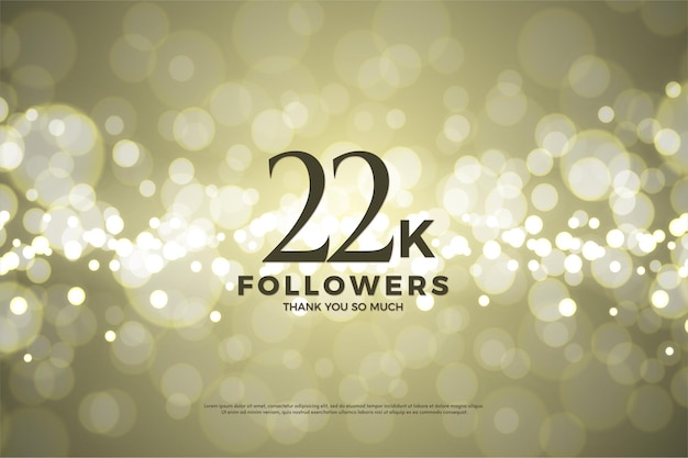 22 mil seguidores com folha de ouro e efeito bokeh