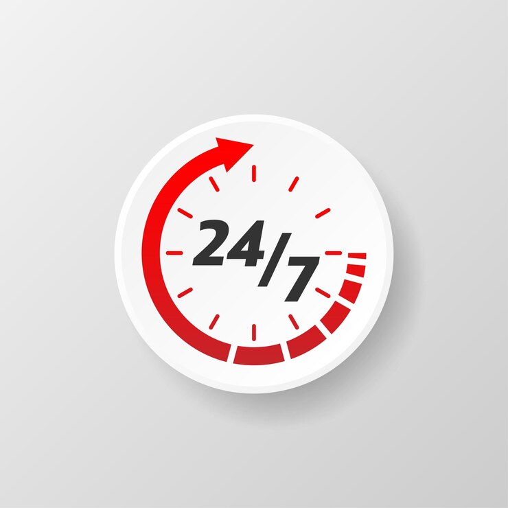 Vetor 24 7 suporte em estilo abstrato em fundo branco atendimento ao cliente call center de suporte online