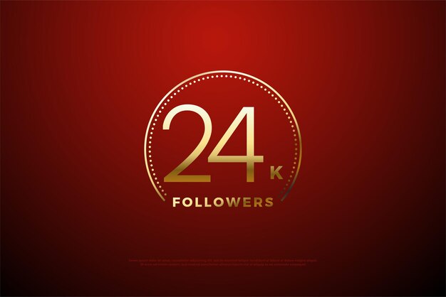 24 mil seguidores com glitter enrolado sobre os números.