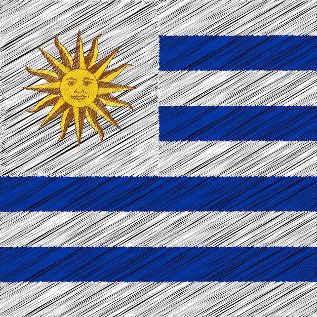 25 de agosto design de bandeira do dia da independência do uruguai
