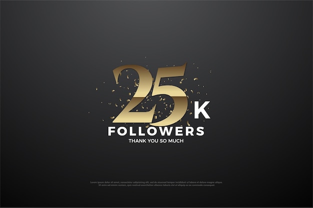 25 mil seguidores com um design único de número plano