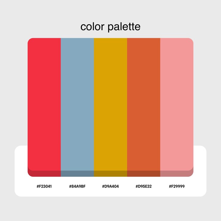 Vetor 27220484 paletas de cores com códigos de cores colorido azul brilhante colorido retro bold
