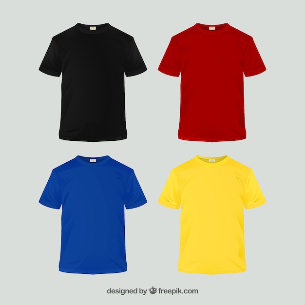 2d coleção de camisetas em cores diferentes