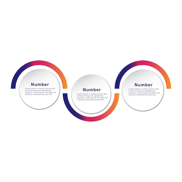 3 etapas Moderno modelo de opções de infografia