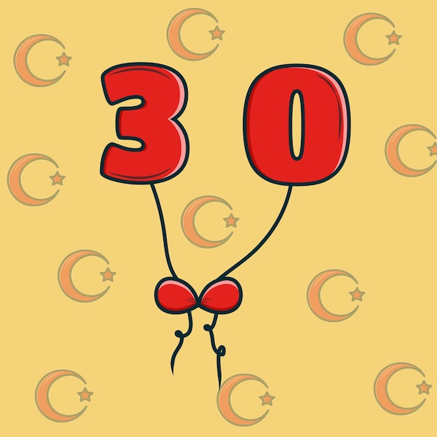 30 de agosto zafer bayrami victory day turquia ilustração de balão
