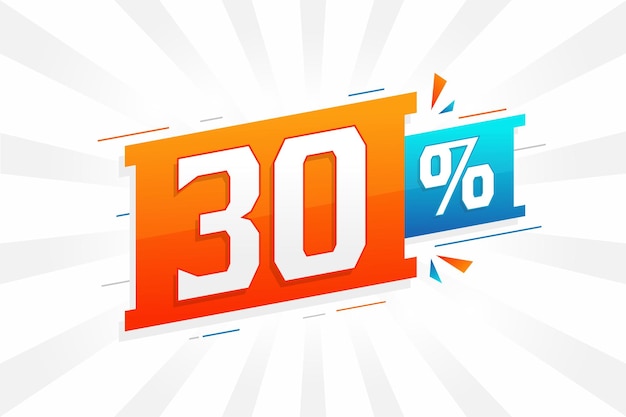 30 desconto promoção de banner de marketing 30 por cento vendas design promocional
