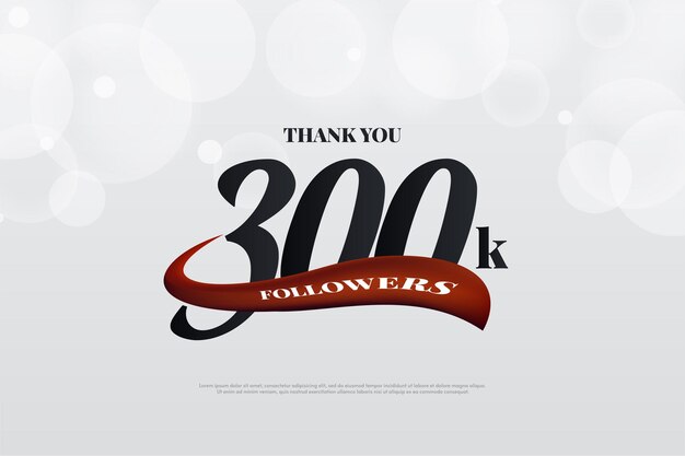 300 mil seguidores com design plano