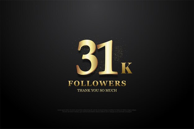 31k seguidores com cor de número gradiente dourado.