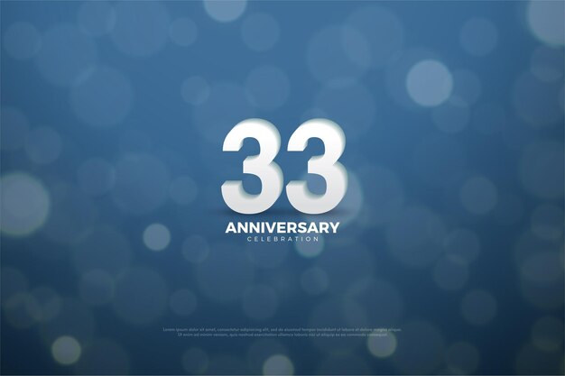 33º aniversário com números 3D