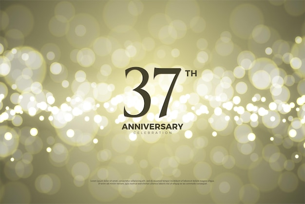 37º aniversário com decoração de bolha brilhante.