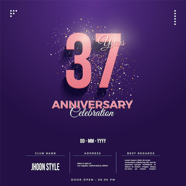 37º aniversário com um conceito de celebração festiva.