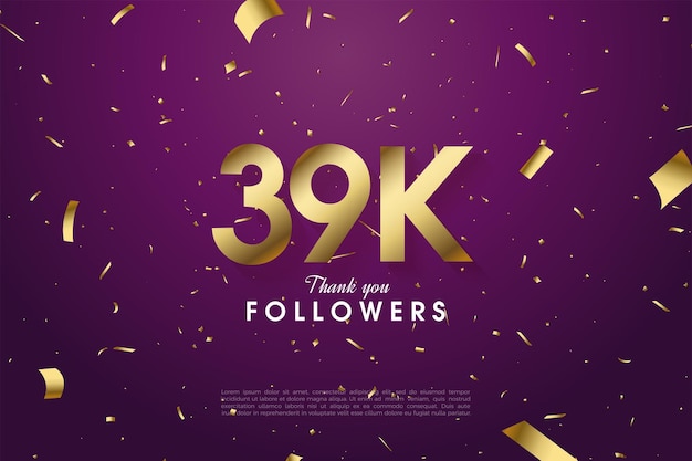 39k seguidores em um fundo roxo.