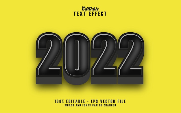 Vetor 3d 2022 text effect vector free