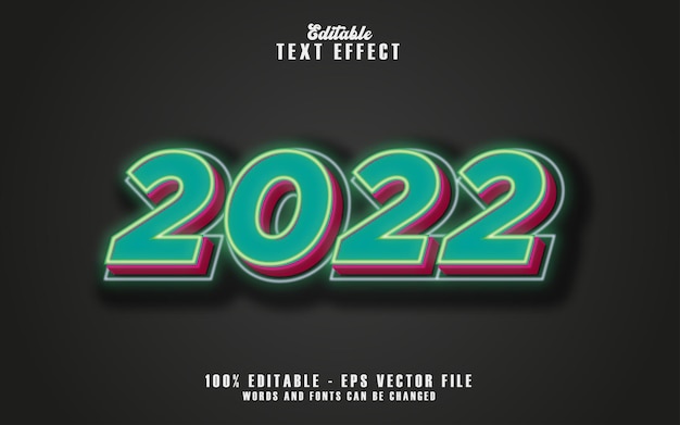 3d 2022 text effect vector free