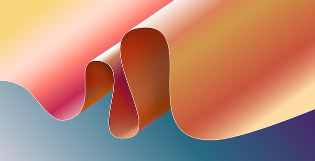 3d abstrato fita de onda elemento de fundo ilustração gráfica material de seda ondulado moderno