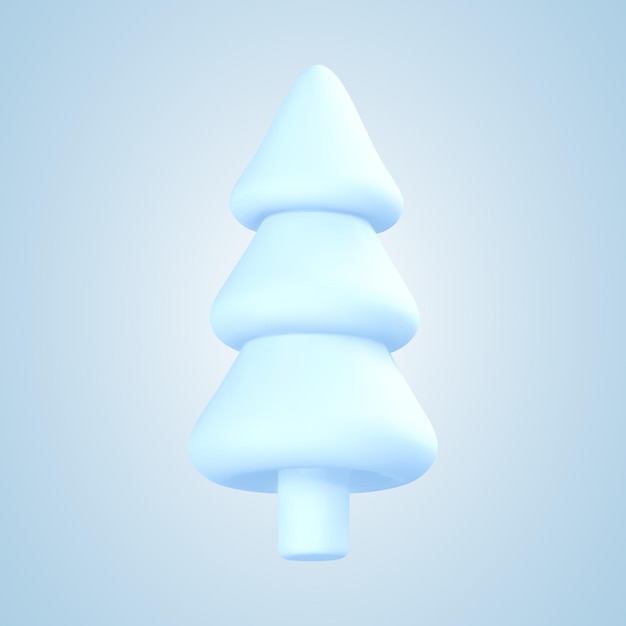 3d árvore de natal em estilo cartoon ilustração vetorial de natal ou elemento decorativo de ano novo