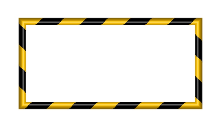 Vetor 3d aviso listrado de fundo retangular listras amarelas e pretas no aviso diagonal para ter cuidado com o vetor de perigo potencial