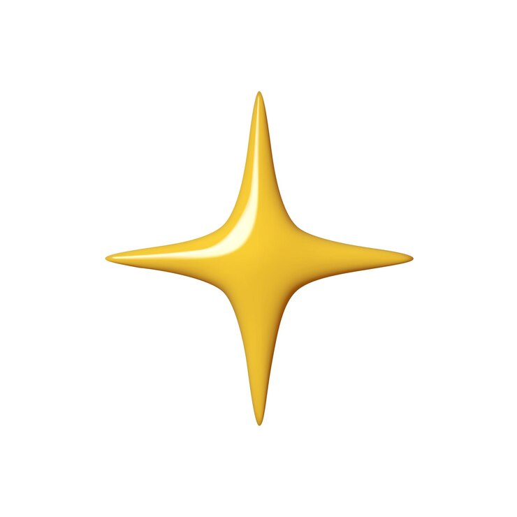Vetor 3d brilhante estrela amarela de forma isolada em fundo branco design 3d realista estilo de desenho animado ilustração vetorial