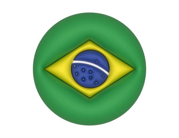 Vetor 3d circular da bandeira do brasil